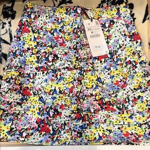 Zara Multicolor Floral Mini Skirt